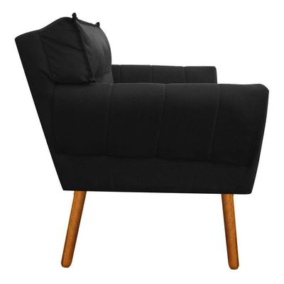 Kit 02 Poltronas Anitta Preto Com Strass Pés Palito Castanho