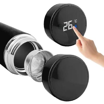 Garrafa Térmica Inteligente De Inox 500ml Led Preto