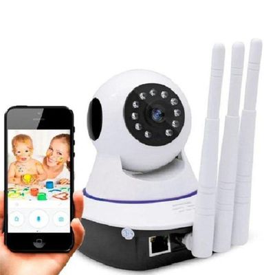 Camera Ip 3 Antenas Wireless Sem Fio Wifi Sensor Noturna