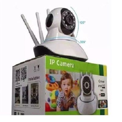 Camera Ip 3 Antenas Wireless Sem Fio Wifi Sensor Noturna