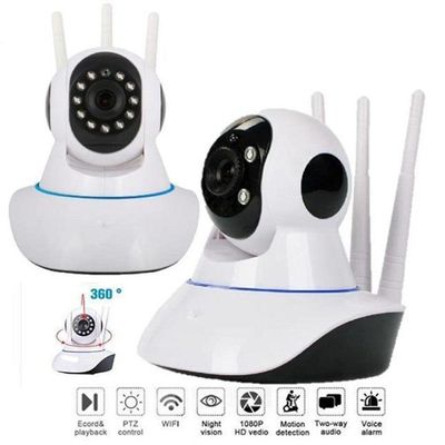 Camera Ip 3 Antenas Wireless Sem Fio Wifi Sensor Noturna