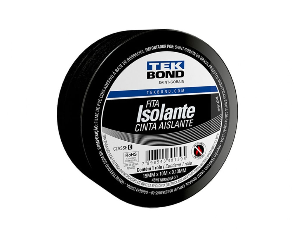 Fita Isolante Tekbond Uso Geral 19Mmx10Mm