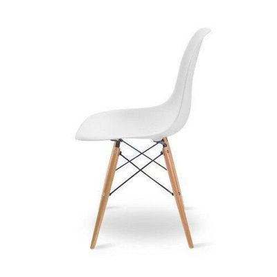 Cadeira Eiffel Charles Eames Madeira Sala de Jantar Branca