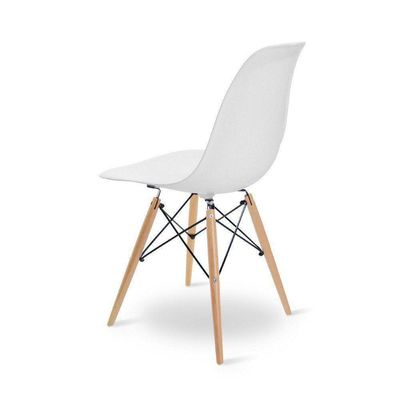 Cadeira Eiffel Charles Eames Madeira Sala de Jantar Branca