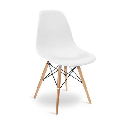 Cadeira Eiffel Charles Eames Madeira Sala de Jantar Branca