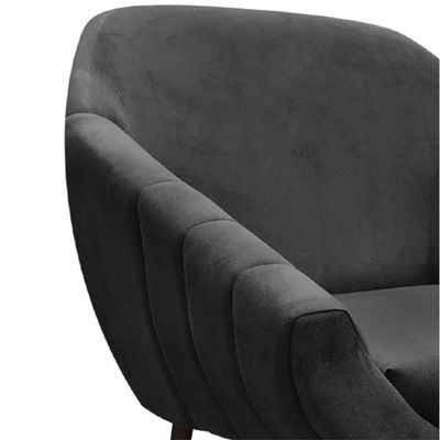 Kit 02 Poltronas Giovana Suede Preto Pés Palito Ferro Drossi
