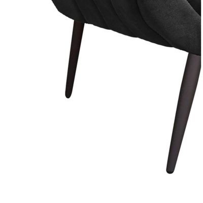Kit 02 Poltronas Giovana Suede Preto Pés Palito Ferro Drossi