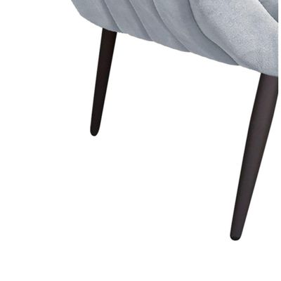 Kit 02 Poltronas Giovana Suede Cinza Pés Palito Ferro Drossi