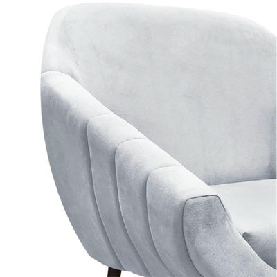 Kit 02 Poltronas Giovana Suede Cinza Pés Palito Ferro Drossi