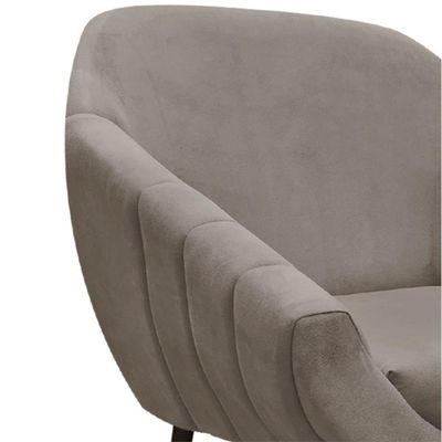 Kit 02 Poltronas Giovana Suede Marrom Rato Pés Palito Ferro