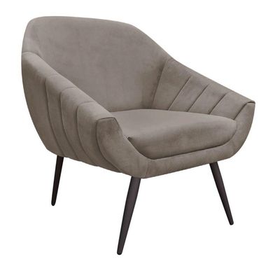 Kit 02 Poltronas Giovana Suede Marrom Rato Pés Palito Ferro