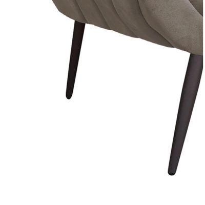 Kit 02 Poltronas Giovana Suede Marrom Rato Pés Palito Ferro