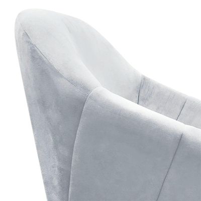 Poltrona Giratória Giovana Suede Base Madeira Drossi cinza