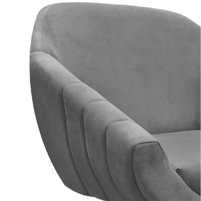 Poltrona Giratória Giovana Suede Base Madeira Drossi grafite