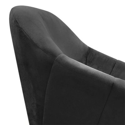Poltrona Giratória Giovana Suede Base Madeira Drossi preto