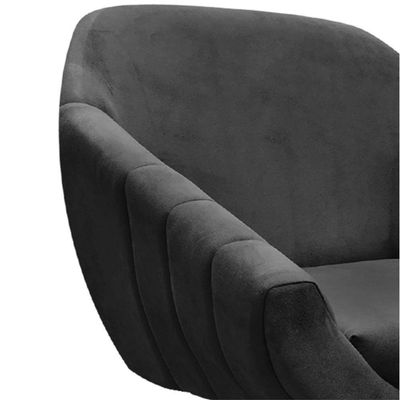 Poltrona Giratória Giovana Suede Base Madeira Drossi preto