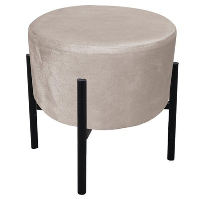 Kit 02 Puffs Iron Suede Bege Base Palito D´rossi