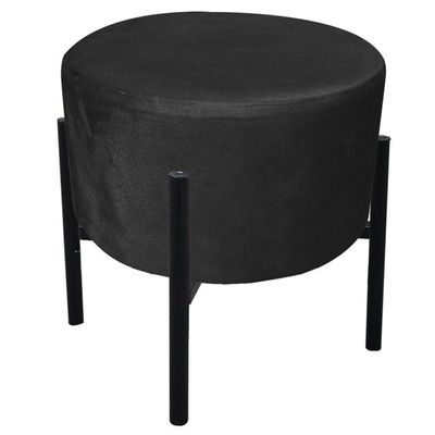 Kit 04 Puffs Iron Suede Preto Base Palito D´rossi