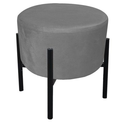 Kit 04 Puffs Iron Suede Grafite Base Palito D´rossi