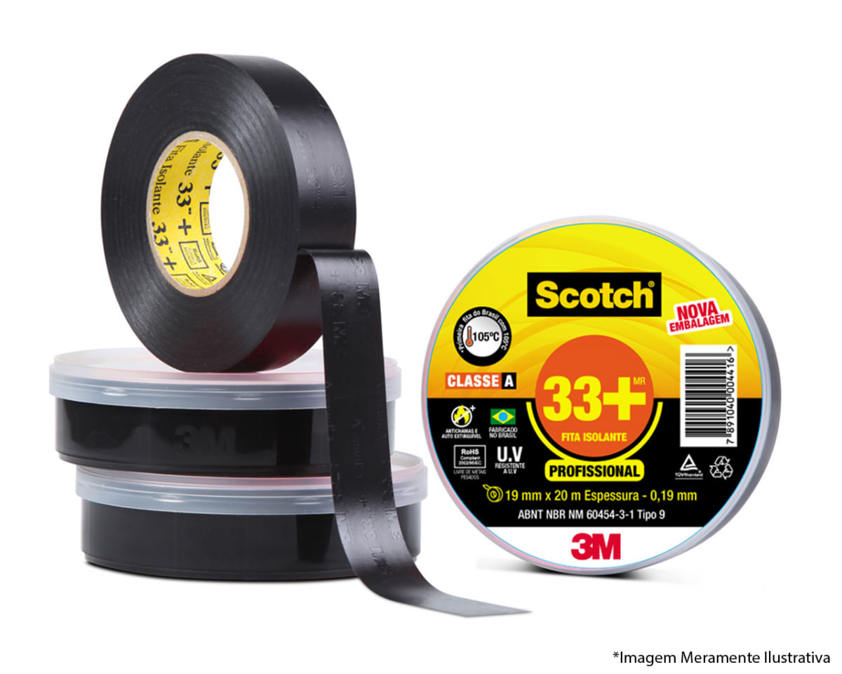Fita Isolante 3M 33+ 19X10M c/12pçs