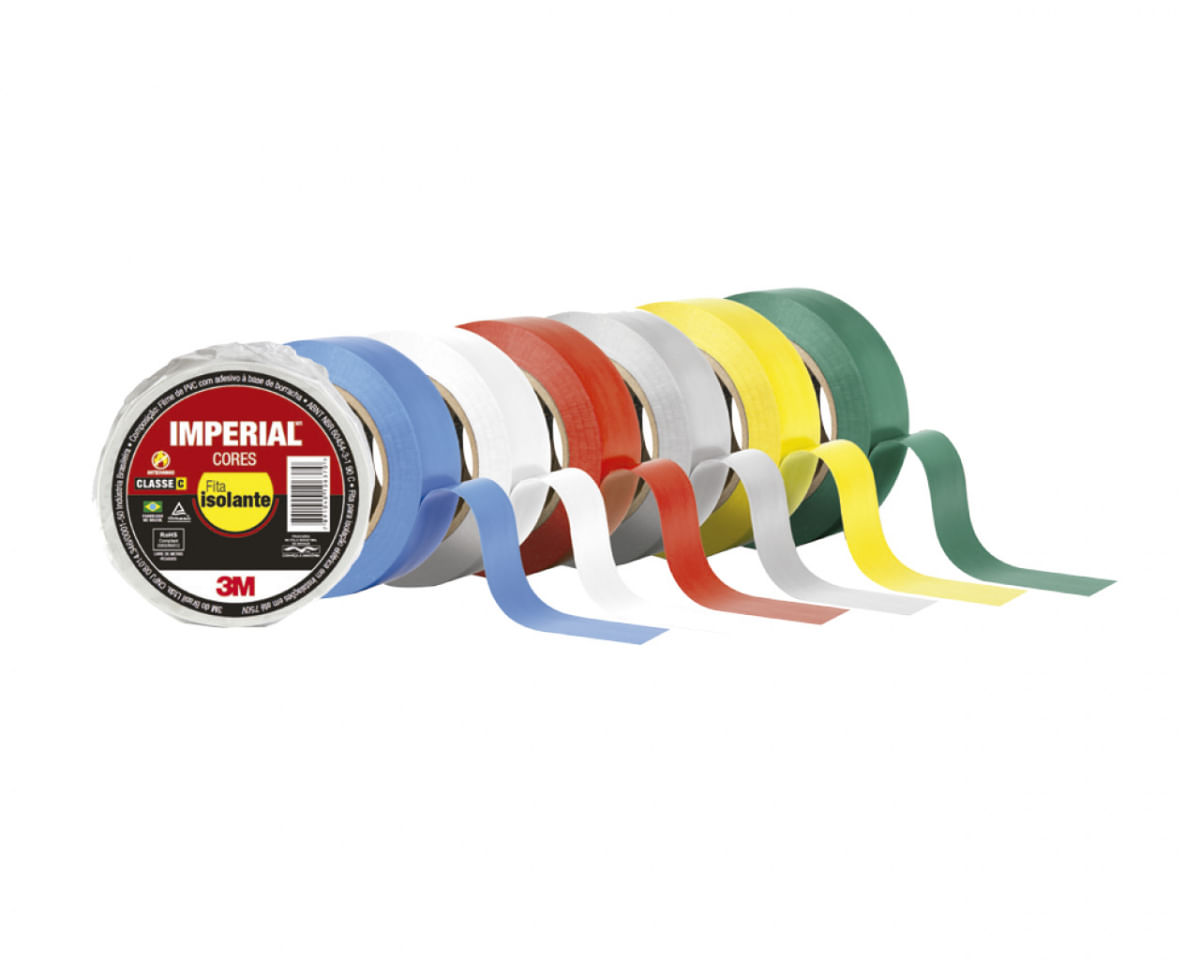 Fita Isolante Imperial Cores 18Mmx10M Branca c/10pçs