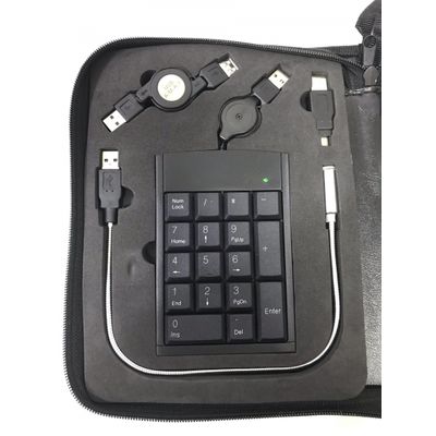 Kit Usb Viagem Mouse Teclado Num Hub Leitor Cartão Luminária