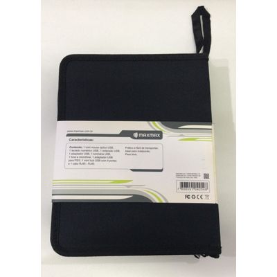 Kit Usb Viagem Mouse Teclado Num Hub Leitor Cartão Luminária