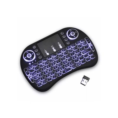 Mini Teclado Keyboard Wireless Usb Touchpad Com Led 3 Cores