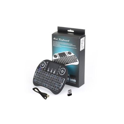 Mini Teclado Keyboard Wireless Usb Touchpad Com Led 3 Cores