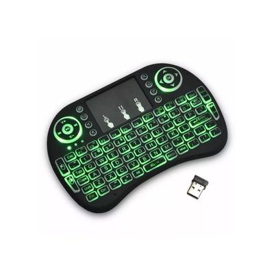 Mini Teclado Keyboard Wireless Usb Touchpad Com Led 3 Cores