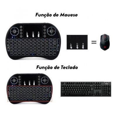 Mini Teclado Keyboard Sem Fio Wireless Iluminado Luz Led