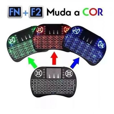 Mini Teclado Led Wireless Keyboard Mouse Smart Tv E Smatfone