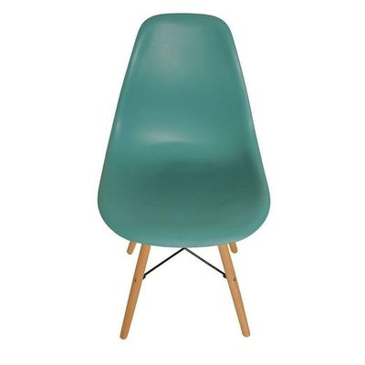 Cadeira Eiffel Charles Eames Base Madeira Azul Turquesa