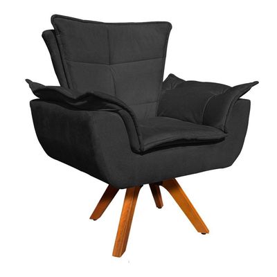 Kit 02 Poltronas Giratória Opala Preto