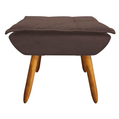 Kit 02 Poltronas Opala Com 01 Puff Opala Suede Marrom