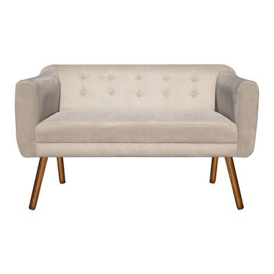 Kit Namoradeira 2 Lugares E 2 Poltronas Julia Bege