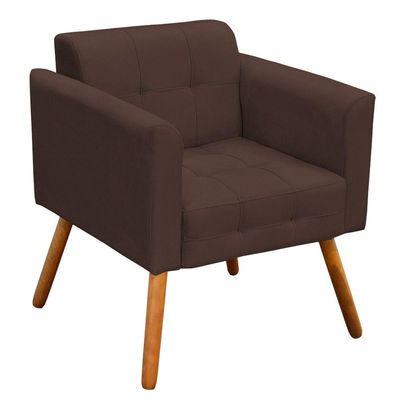 Poltrona Elisa Suede Marrom
