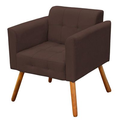 Poltrona Elisa Suede Marrom