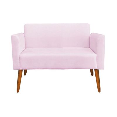 Kit 01 Namoradeira e 01 Poltrona Marisa Suede Pés Palito