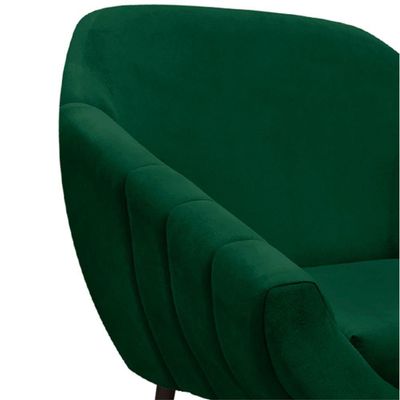 Kit 02 Poltronas Giovana Suede Pés Palito Ferro Verde