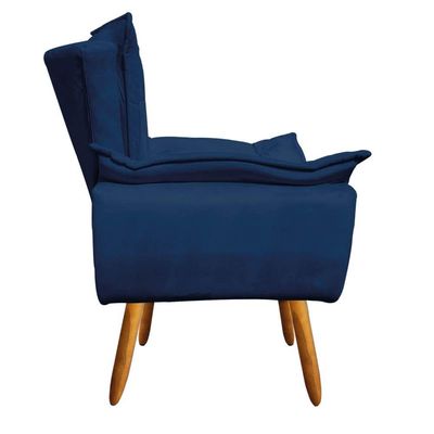 Kit 01 Namoradeira e 02 Poltronas Opala Suede Pés Palito