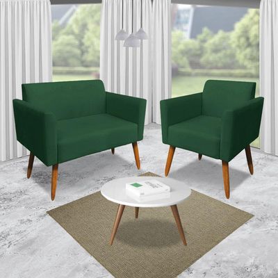 Namoradeira Marisa Suede Pés Palito Castanho Verde