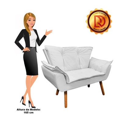 Kit 01 Namoradeira e 02 Poltronas Opala Corino Pés Palito