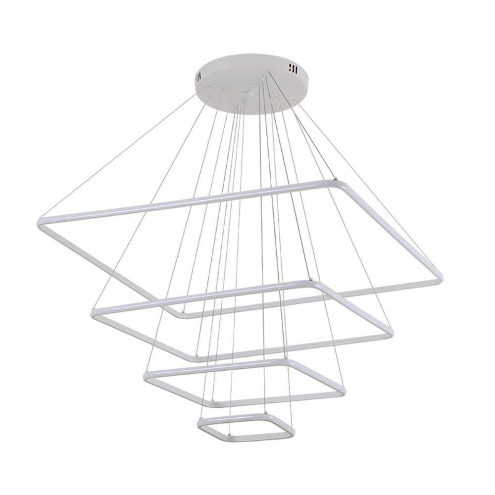 Lustre Pendente Nordecor Inverse Quadrado 2169-1 Com 5 Metros Branco Led Bivolt