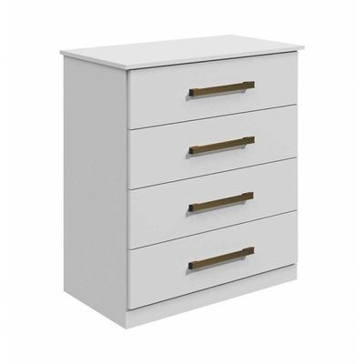 Cômoda 4 Gavetas Rubi Bronze Leifer Móveis Branco