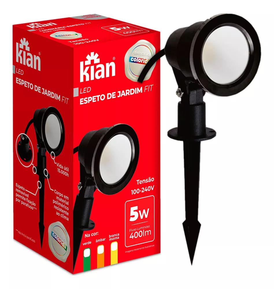 Kit 6 Espetos Luminárias Jardim Led 5w Ambar Bivolt