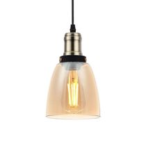Lustre Pendente Blumenau Vintage Dome âmbar E27 Bivolt