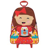 Mochila Escolar com Rodinha - Boneca - Vermelho - OD-MEBO - Ó Design