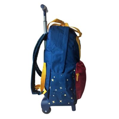 Mochila Rodas Escolar Mulher Maravilha Luxcel MC51635WW Azul