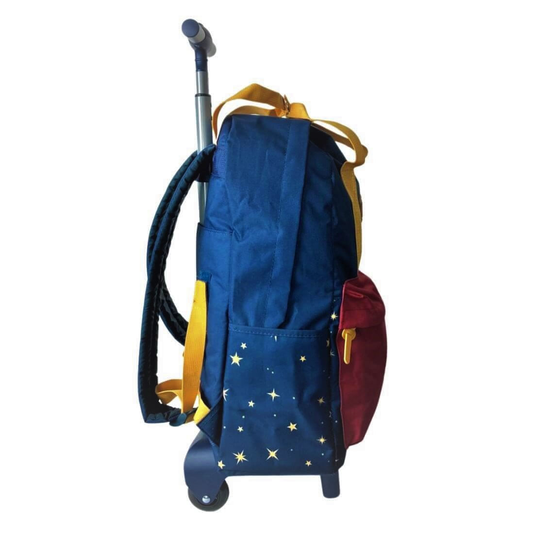 Mochila Rodas Escolar Mulher Maravilha Luxcel MC51635WW Azul
